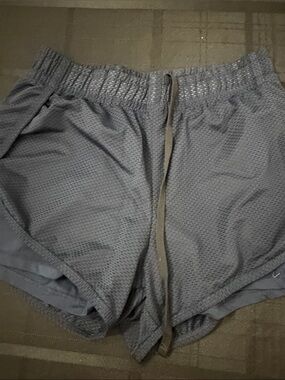 Women's Navy Blue Mesh Athletic Shorts with Drawstring